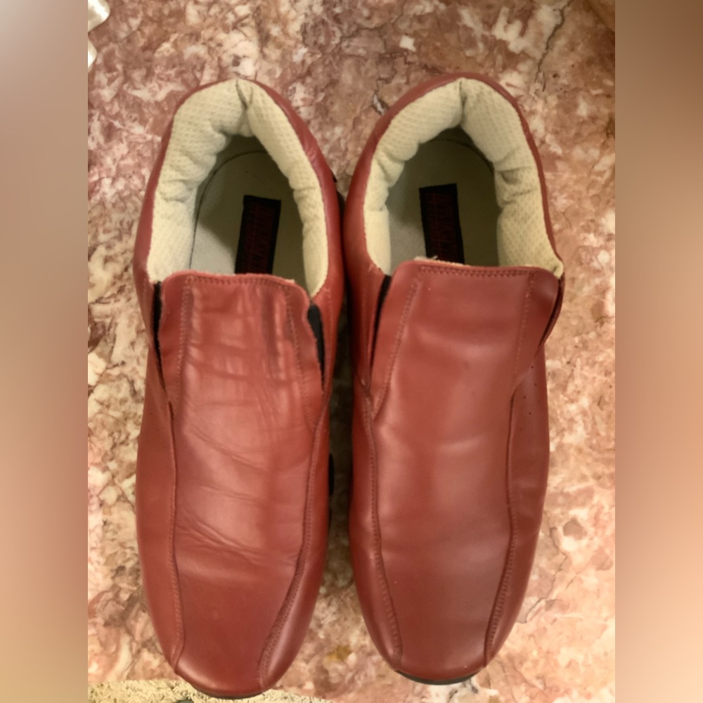 Johnston & Murphy Men's Red Leather Slip-On Loafers - Picture 8 of 11